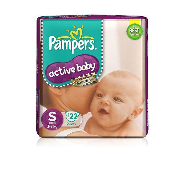 Buy Pampers Active Baby Diapers S 46 count 3  8 kg Online at Best  Prices in India  JioMart