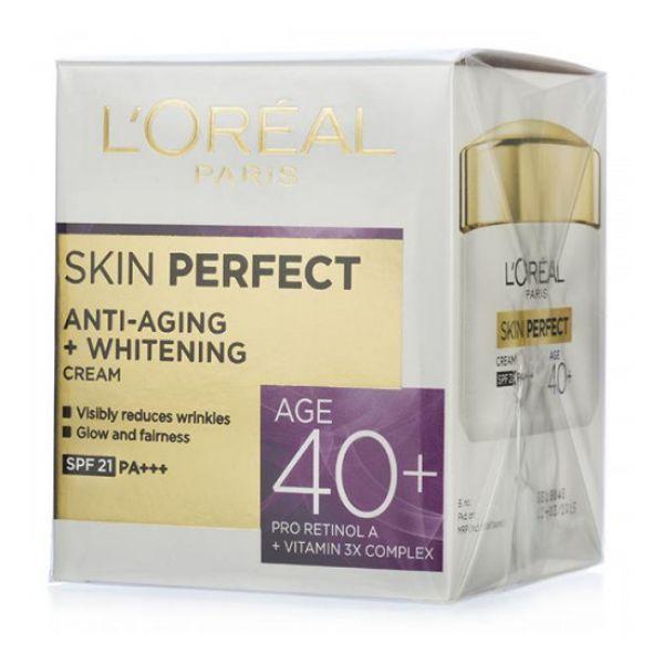 L Oreal Skin Perfect Anti Aging Whitening Cream Age 40 50gm