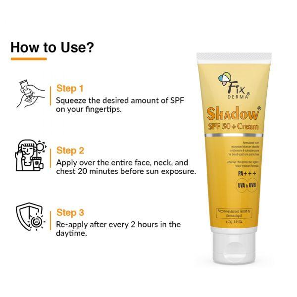 Fixderma Shadow Sunscreen SPF 50+ Cream, 75gm