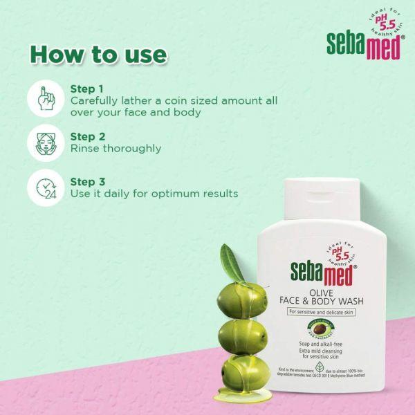 Sebamed Olive Face & Body Wash, 200ml