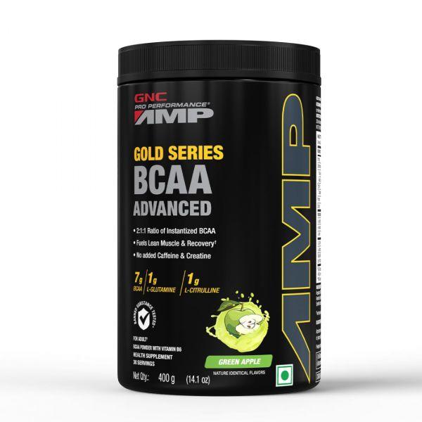 GNC AMP Gold Series BCAA Advanced (Green Apple), 400gm