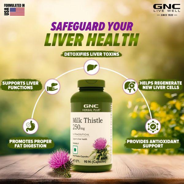 GNC Herbal Plus Milk Thistle, 90caps