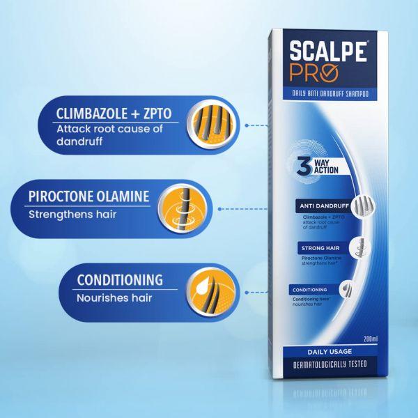 Scalpe Pro Anti Dandruff Shampoo, 200ml