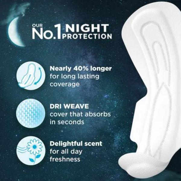 Whisper Ultra Nights Sanitary Pad With Wings XXL Plus, 6pcs