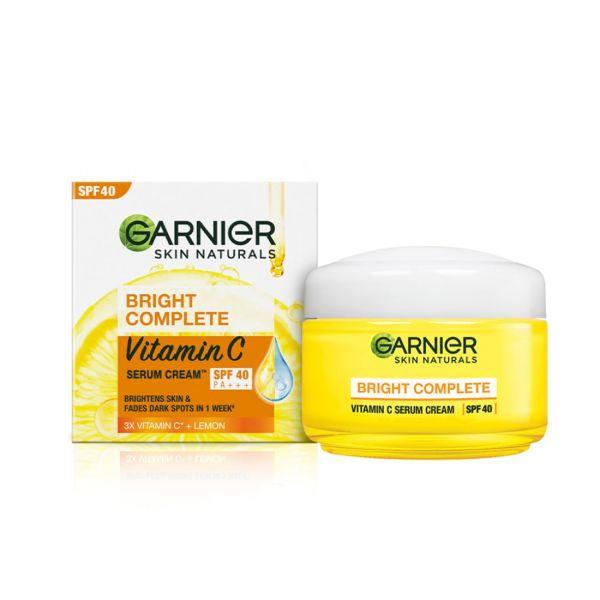 Garnier Skin Naturals Bright Complete Vitamin C Serum Cream with SPF40, 45gm