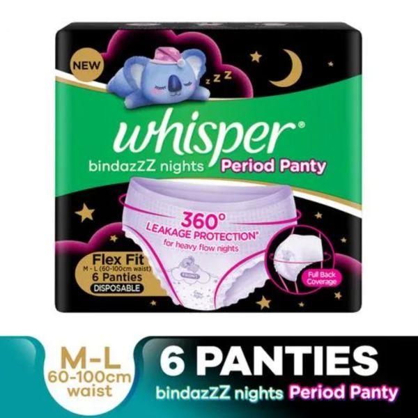 Whisper Bindazzz Nights - Period Panties M-L, 6pcs