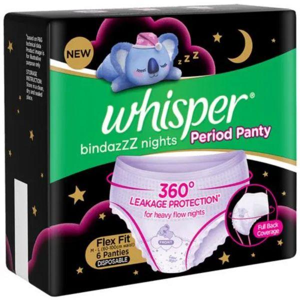 Whisper Bindazzz Nights - Period Panties M-L, 6pcs