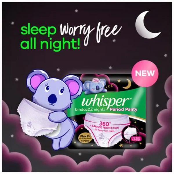 Whisper Bindazzz Nights - Period Panties M-L, 6pcs