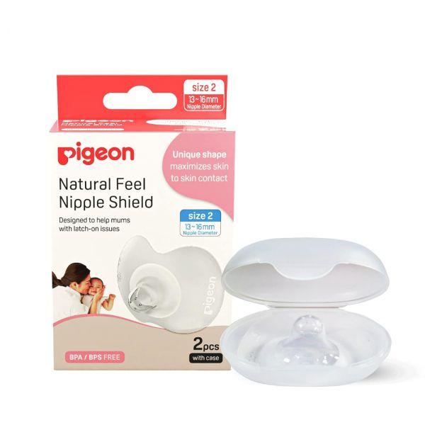 Pigeon Natural Feel Silicone Nipple Shield/Nipple Protector Size 2, 2pcs