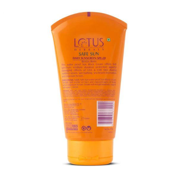 Lotus Herbals Safe Sun Block Cream SPF 20, 100gm