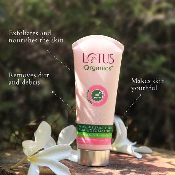 Lotus Organics Precious Brightening Face Exfoliator, 100gm