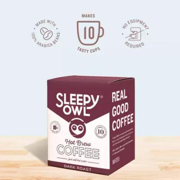 Sleepy Owl Hot Brew Coffee Dark Roast, 10pcs