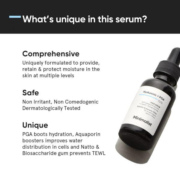 Minimalist 2% Hyaluronic Acid Face Serum, 30ml