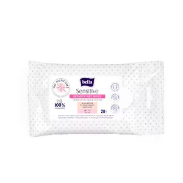 Bella Sensitive Intimate Wet Wipes, 20pcs