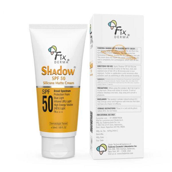 Fixderma Shadow SPF 50 Sunscreen Silicone Matte Cream, 50ml