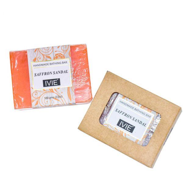 Ivie Handmade Saffron Sandal Soap, 100gm