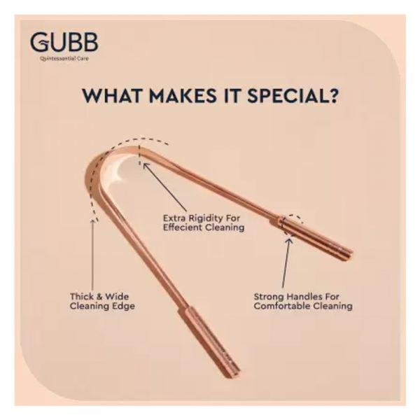 Gubb Copper Tongue Cleaner with Handle, 1pc