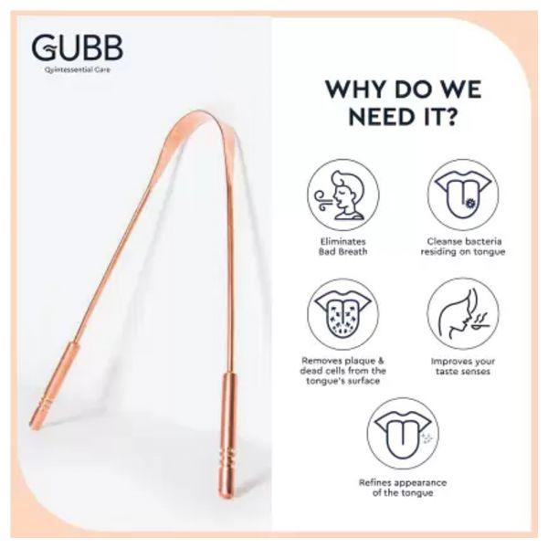 Gubb Copper Tongue Cleaner with Handle, 1pc