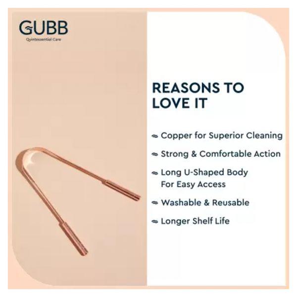 Gubb Copper Tongue Cleaner with Handle, 1pc