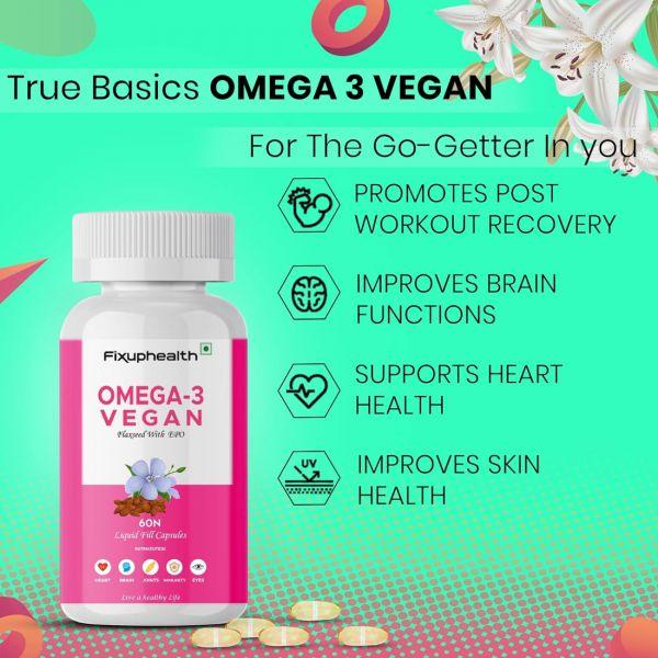 Fixuphealth Omega 3 Vegan Capsules, 60caps