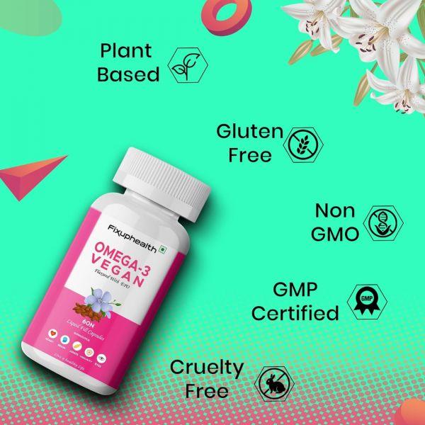 Fixuphealth Omega 3 Vegan Capsules, 60caps