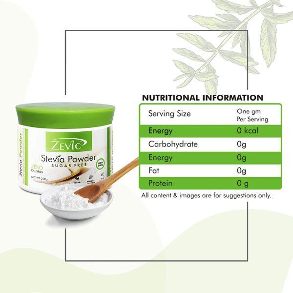 Zevic Stevia Sugar Free Powder, 200gm