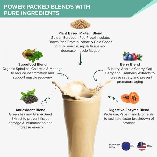 Wellbeing Nutrition Superfood French Vanilla Caramel Plant Protein, 500gm