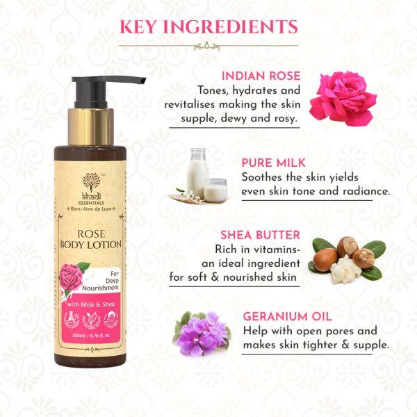 Khadi Essentials Rose Body Lotion, 200ml