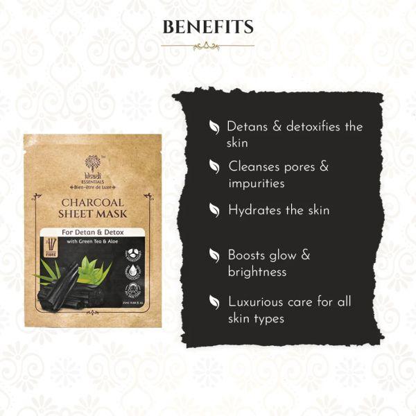 Khadi Essentials Charcoal Sheet Mask, 25ml