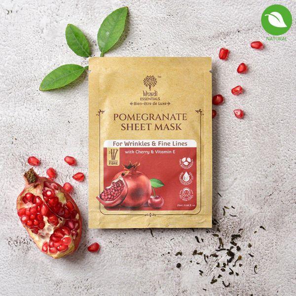 Khadi Essentials Pomegranate Sheet Mask, 25ml