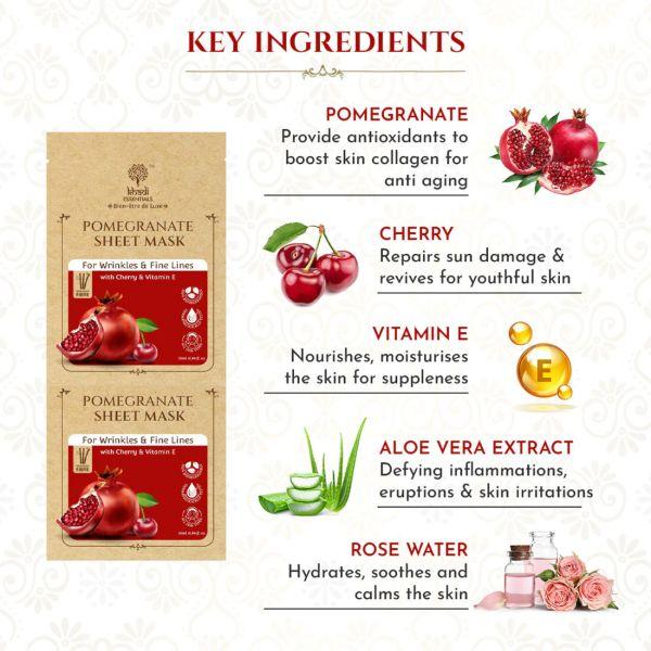 Khadi Essentials Pomegranate Sheet Mask, 25ml