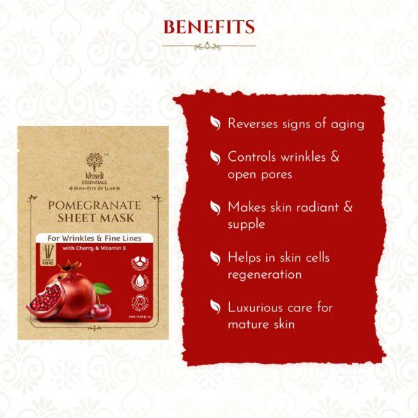 Khadi Essentials Pomegranate Sheet Mask, 25ml