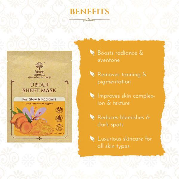 Khadi Essentials Ubtan Sheet Mask, 25ml