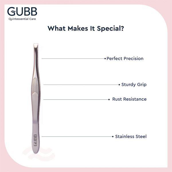 Gubb Flat Tip Tweezer, 1pc