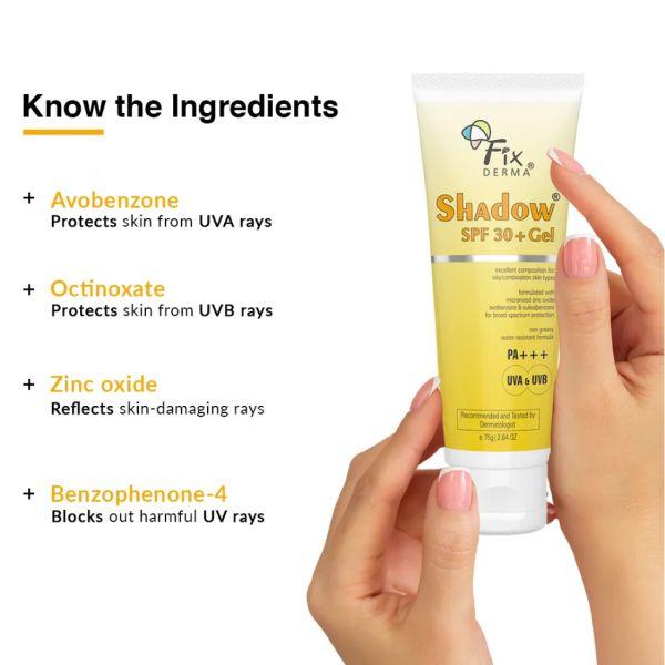 Fixderma Shadow Sunscreen SPF 30+ Gel, 75gm