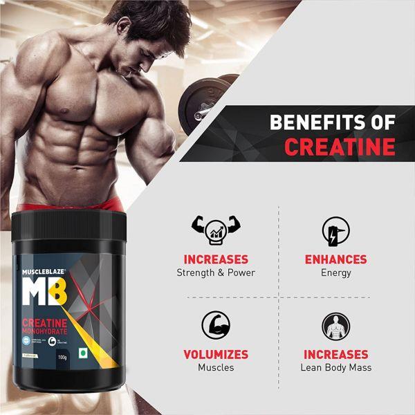 MuscleBlaze Creatine Monohydrate Unflavoured, 100gm