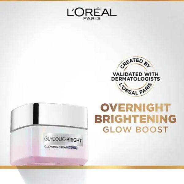 L’Oreal Paris Glycolic Bright Glowing Night Cream, 15ml