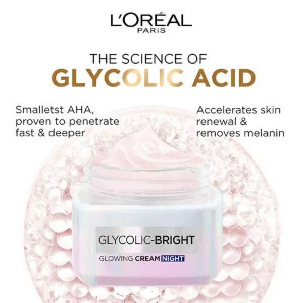 L’Oreal Paris Glycolic Bright Glowing Night Cream, 15ml