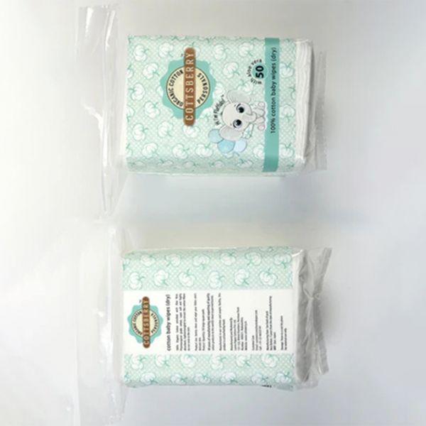 Cottsberry Cotton Baby Wipes (Dry), 50pcs