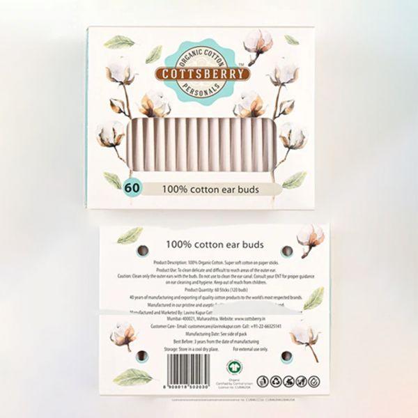 Cottsberry Cotton Ear buds, 60pcs