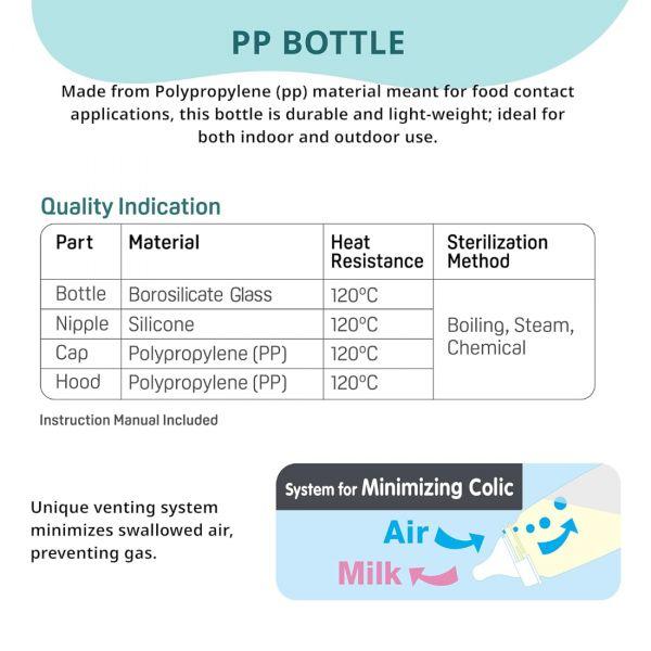 Pigeon Flexible Glass Nursing/Feeding Bottle With Added Nipple M,For 4+ Month Babies, 240ml