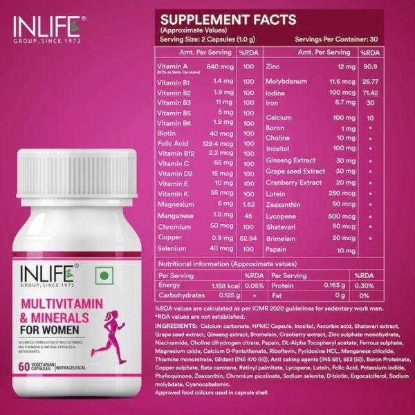 Inlife Multivitamin & Minerals (Women), 60Caps