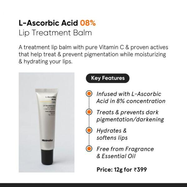 Minimalist 8% L-Ascorbic Acid Lip Treatment Balm, 12gm