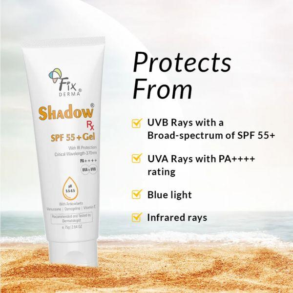 Fixderma Shadow Rx SPF 55+ Gel, 75gm