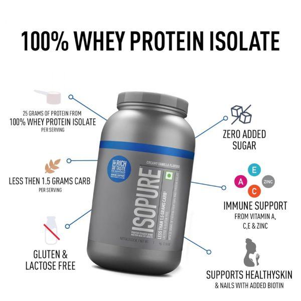 Isopure Low Carbs Creamy Vanilla Flavour 2.20LB, 1kg