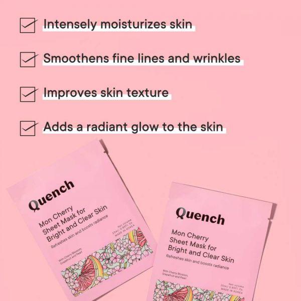 Quench Mon Cherry Sheet Mask for Bright and Clear Skin, 25ml