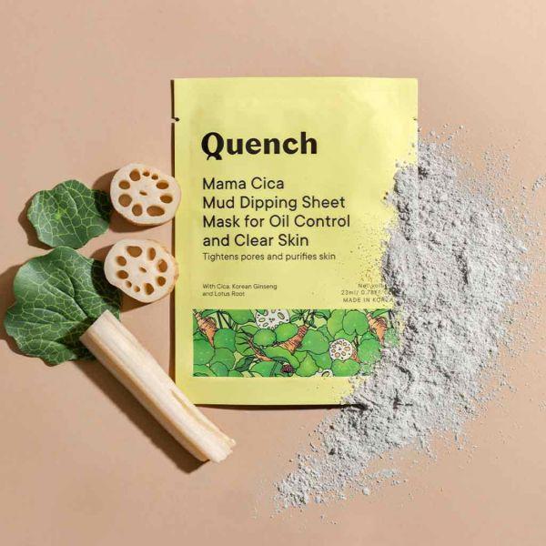 Quench Mama Cica Mud Dipping Sheet Mask for Oil Control and Clear Skin, 23ml