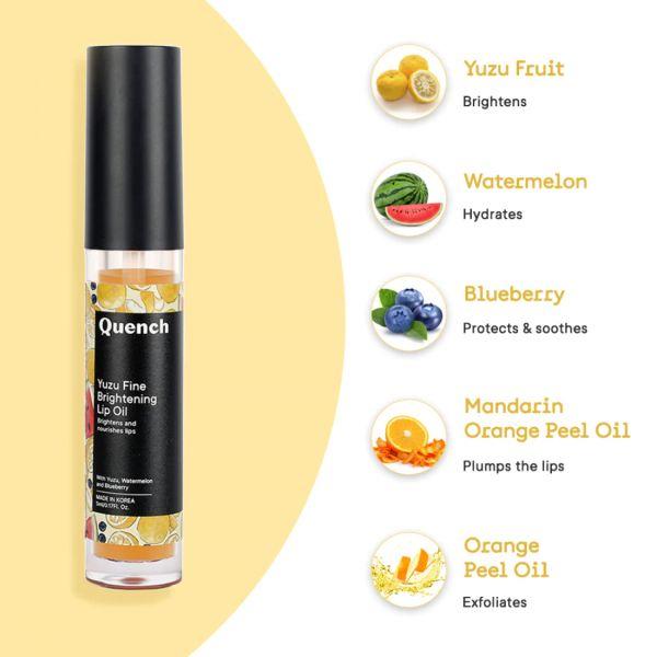 Quench Yuzu Fine Brightening Lip Oil, 5ml