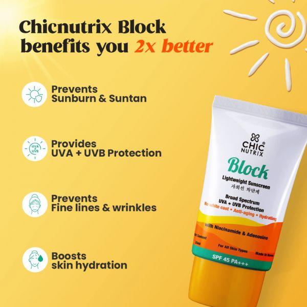 Chicnutrix Block Lightweight Sunscreen, 35ml