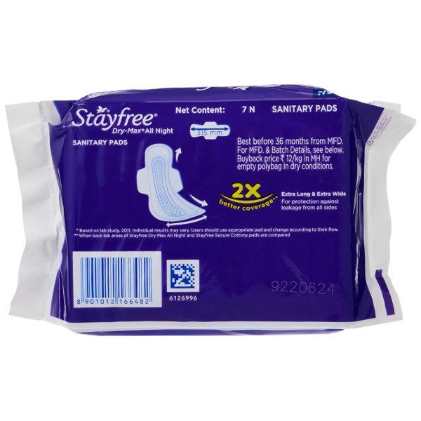 Stayfree Dry-Max All Night Ultra-Thin Extra Large, 7pcs